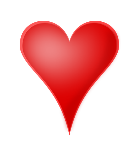 Dibujo vectorial de Valentine brillante rojo corazón